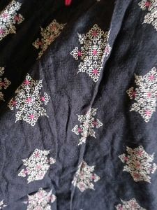 Printed Black cotton Kurta