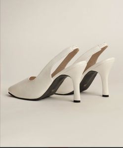 Elegant White Slingback Heels