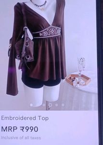 FIXED PRICE ✨ Brown Embellished Mini Dress