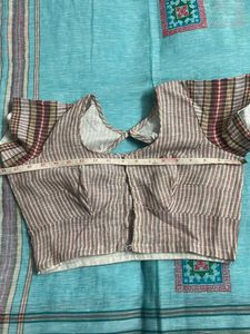 Striped Cotton Saree with Blouse