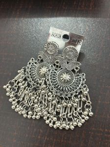Oxidised Silver Indian Design Dangling Jhumka