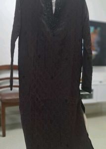 Maroon Embroidered Kurta