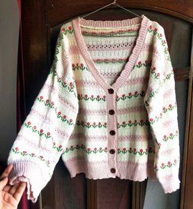 Floral Knit Cardigan URBANIC