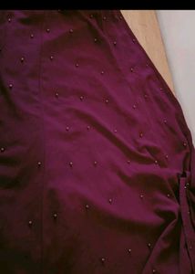 Maroon Gown With Net Dupatta