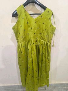 Green shiny anarkali