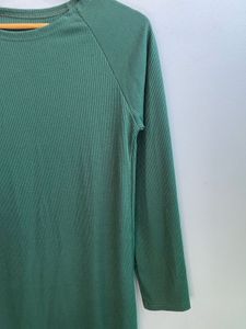 Green Long Sleeve Casual Dress