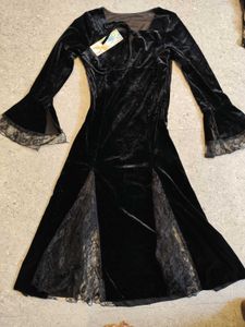Black gothic Lace Open sleeve Dress