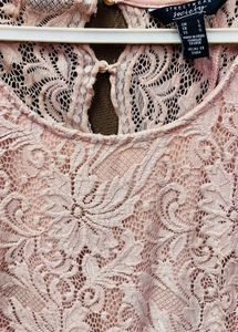 Pink Lace Bodysuit Top