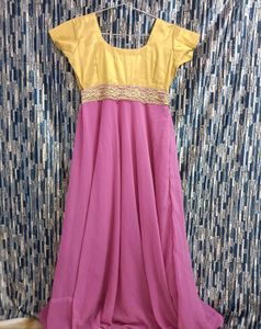 Elegant Pink & Gold Dress
