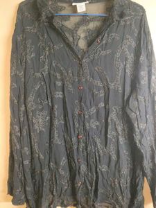 Vintage Sheer Button-Down Top