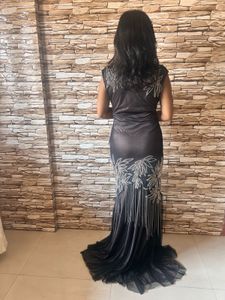 Elegant Brown Embellished Gown