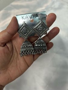 light weight Oxidized Jhumka Earrings