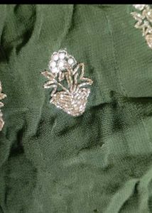 Green Embellished Kurta Set