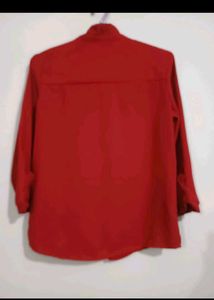 Red Button-Down Top