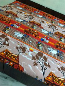Country Side Print Double Bed Bedsheet