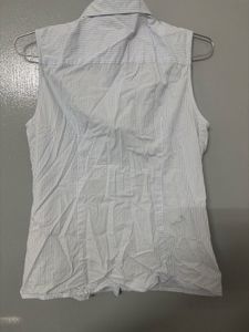 Sleeveless Blue &amp; White Checked Top