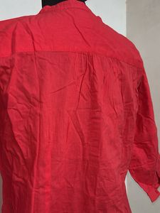 Red Cotton Short Kurti