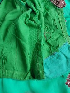 Green Embroidered Saree