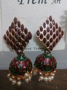 Blue Jhumka Earrings