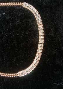 Anti Tarnish Rosegold Tennis Choker Vth Earrings