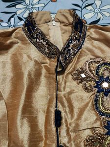 Elegant Gold Embroidered Dress