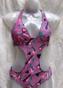 Vibrant Geometric Print One-Piece Swimsuit