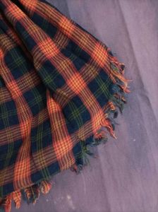 2000s Plaid Frayed Hem Shirt