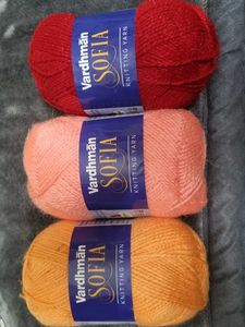 Set Of 3 Vardhman Knitting Yarn