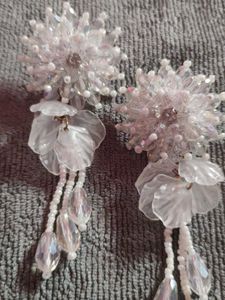 Floral Beaded Statement Earrings