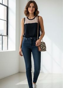 Black And White Net Tank Top