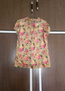 Floral Print Tie Neck Blouse