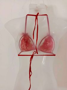 Red Lace Bralette with Bows