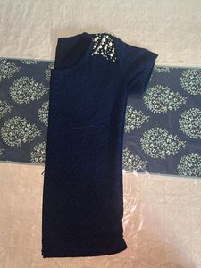 Navy Pearl Embellished Top