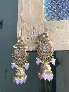 Lavender  Big Jhumka Earrings🎀