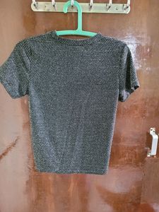 Black Shimmer Crop Top