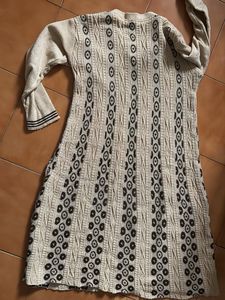 Patterned Knit winter kurta for woman