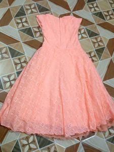 Cute Peach Ethnic Dress