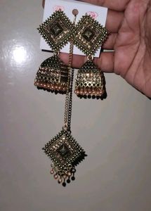 Jhumka Earrings with Chain