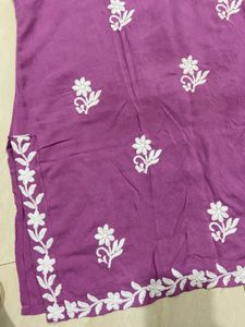 👗 Beautiful Purple Embroidered Kurti 👗