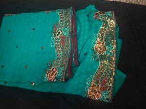 Designer Saree With Stiched Blouse