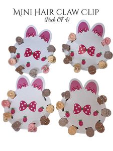 Mini Hair Claw Clips - Pack of 4