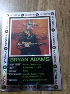Bryan Adams Trading Card 90scard