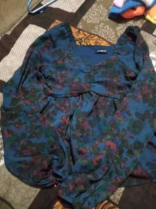Harpa Blue Floral Top