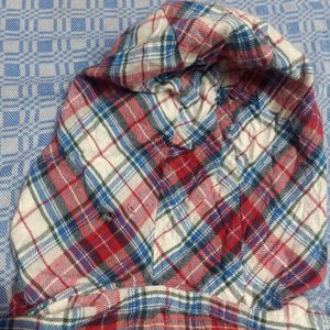 Red Plaid Hoodie Shirt