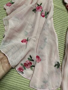 Pink Rose Embroidered Dress
