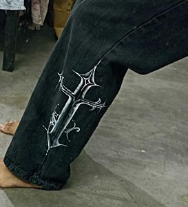 Black Jeans w/ Cross Design