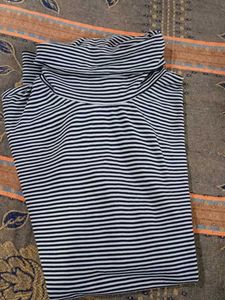 Striped Turtleneck Long Sleeve Top