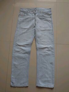 Light Wash Straight Baggy Denim Jeans (Size-30)
