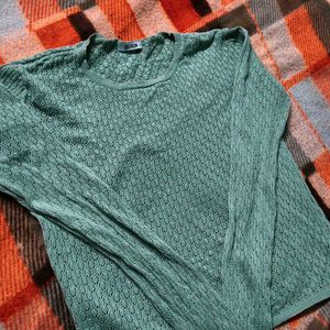 Green Knit Pullover Sweater