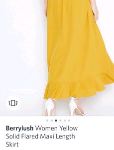 Berrylush Mustard Yellow Flared skirt